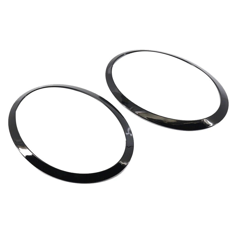 1Pair Headlight Trim Ring Decor Black ABS for 2014-2019 MINI Cooper S F55 F56 F57
