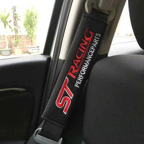 2Pcs Car Seat Belt Cover Shoulder Pads Cover Case for ST Racing Logo for Ford FOCUS 3 Mondeo Fiesta Kuga MK2 MK3 Accessories