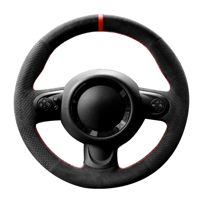 Custom Soft Suede Car Steering Wheel Braid Cover 100% Fit for Mini Cooper/Cooper S One Auto Interior Accessories