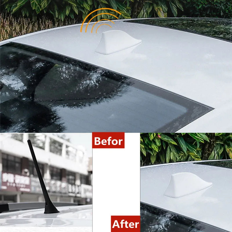 Car Shark Fin Antenna Cover Base Replacement Radio Signal Aerials Roof Exterior Accessories Decorat Automobiles Exterior Aerials
