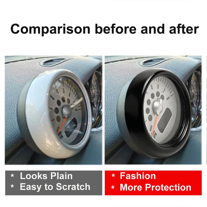 For Mini Cooper S R50 R52 R53 Gloss Black Interior Front Tachometer Cover Cover Sticker Car-Styling Auto Interior Accessories