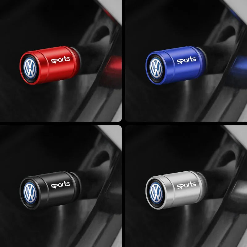 4Pcs  Valve Cap Alloy Dust Cover Car Tire Accessories for VW Polo Golf GTI CC Tiguan Arteon Passat Jetta Touareg ID.3
