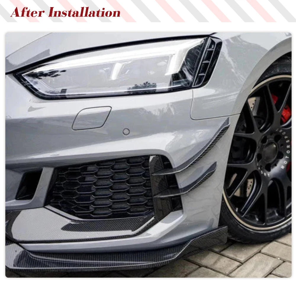 Car Front Body Kits Splitters Canards for Audi A5 S5 Sline RS5 B9 2018-2020 Real Carbon Fiber Front Car Canards Fins