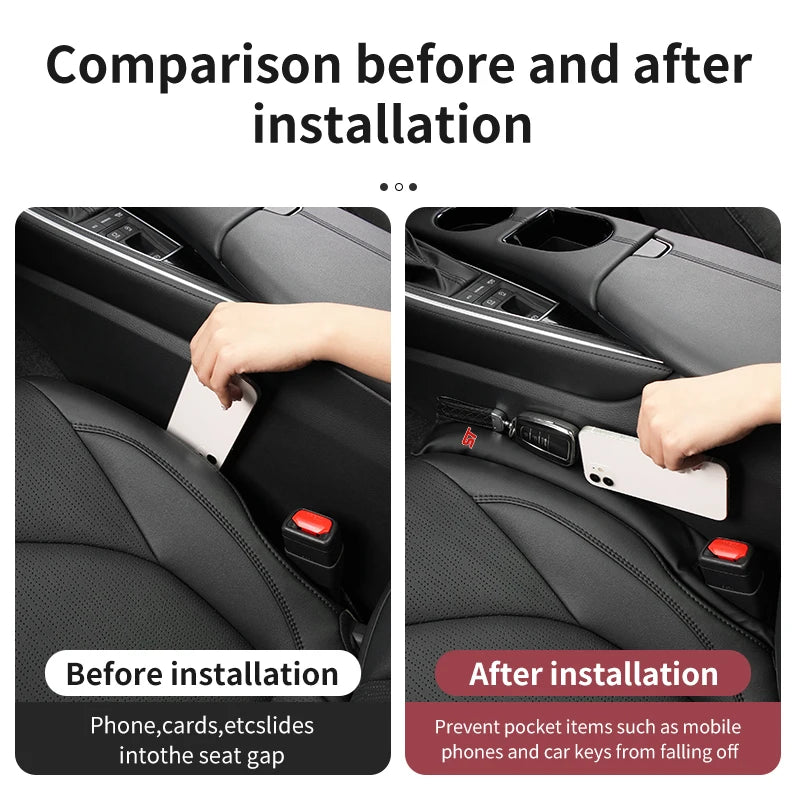 Car Seat Gap Plug Seam Filling Anti-Leakage Seat Side Slot Strip for Ford ST Racing RS S Mustang Kuga Fiesta Fusion Mondeo Edge