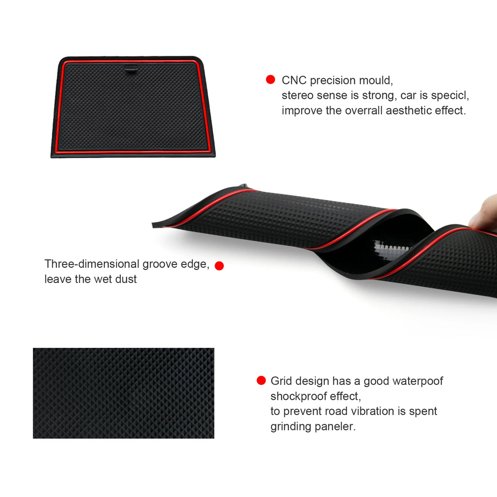 Door Groove Mat for Audi Q4 E-Tron 2021-2025 Car Anti-Slip Mat Rubber Gate Slot Pads Auto Audi Q4 E-Tron Accessories 2024