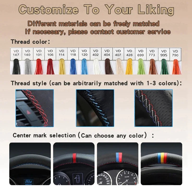 Custom Soft Suede Car Steering Wheel Braid Cover 100% Fit for Mini Cooper/Cooper S One Auto Interior Accessories