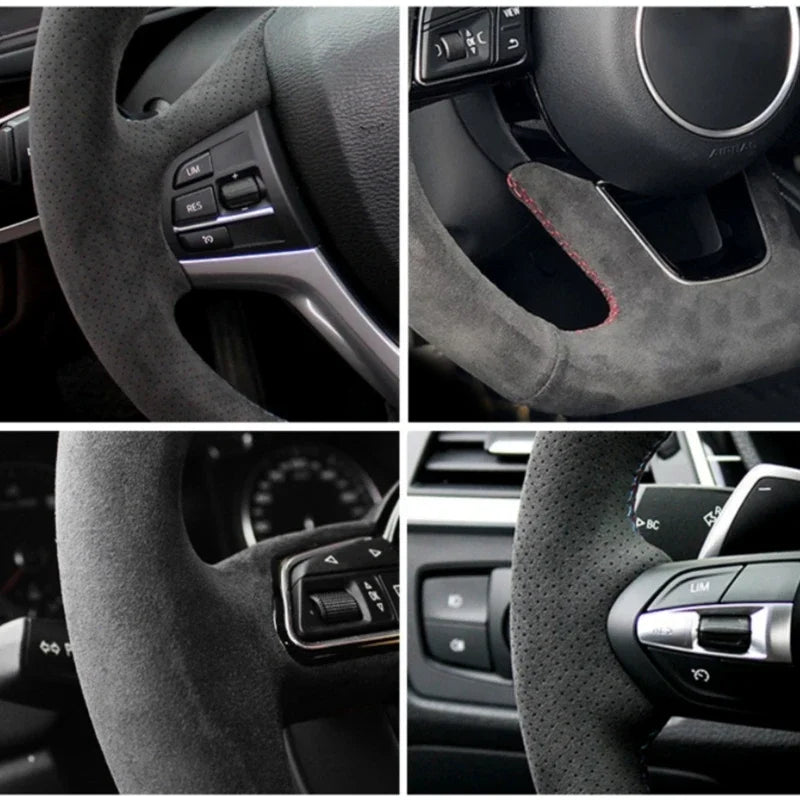 Custom Soft Suede Car Steering Wheel Braid Cover 100% Fit for Mini Cooper/Cooper S One Auto Interior Accessories