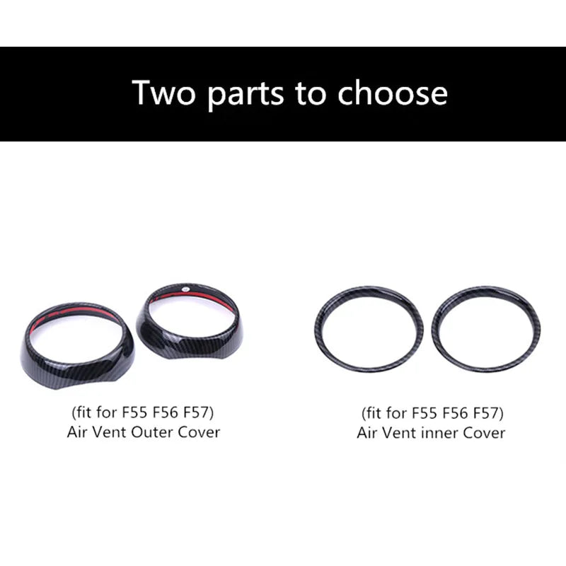 Car Air Vent Ring Outlet Cover Case Carbon Fiber Shell Housing Sticker Decor for Mini Cooper One S JCW F55 F56 F57 Accessories