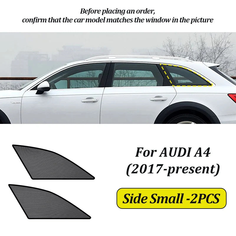 for AUDI A4 B9 2017-2025 3 Boxes Car Window Sunshade Magnetic Curtain Auto Side Window Sunshade Exterior Trim Sun Shade