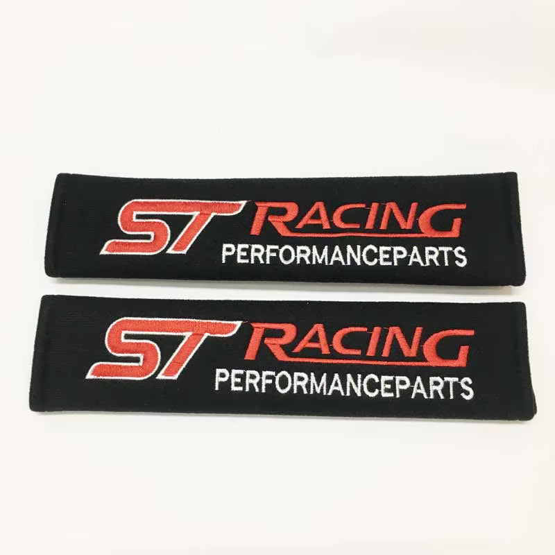 2Pcs Car Seat Belt Cover Shoulder Pads Cover Case for ST Racing Logo for Ford FOCUS 3 Mondeo Fiesta Kuga MK2 MK3 Accessories