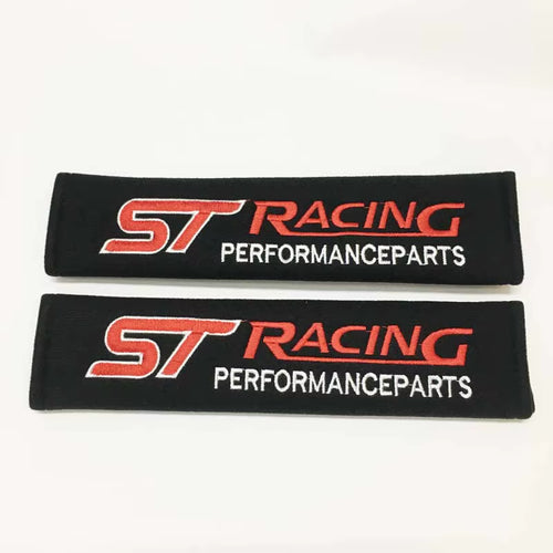 2Pcs Car Seat Belt Cover Shoulder Pads Cover Case for ST Racing Logo for Ford FOCUS 3 Mondeo Fiesta Kuga MK2 MK3 Accessories