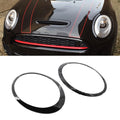 1Pair Headlight Trim Ring Decor Black ABS for 2014-2019 MINI Cooper S F55 F56 F57