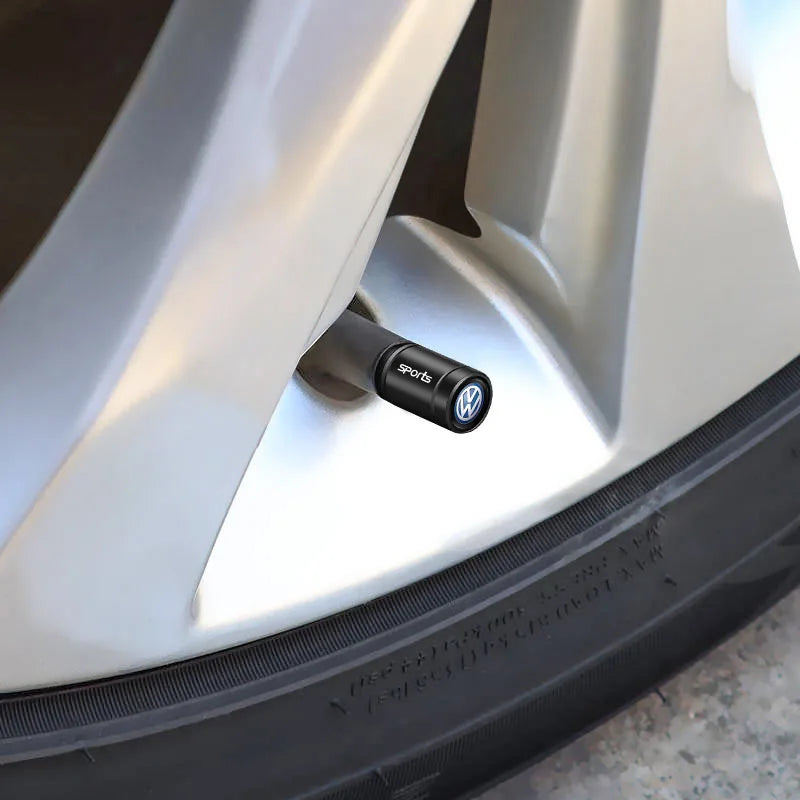 4Pcs  Valve Cap Alloy Dust Cover Car Tire Accessories for VW Polo Golf GTI CC Tiguan Arteon Passat Jetta Touareg ID.3
