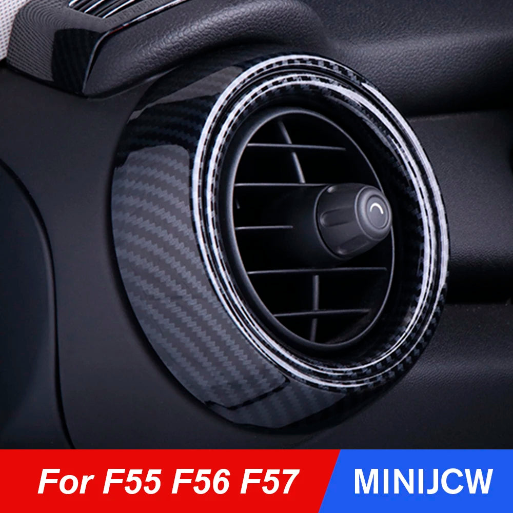 Car Air Vent Ring Outlet Cover Case Carbon Fiber Shell Housing Sticker Decor for Mini Cooper One S JCW F55 F56 F57 Accessories