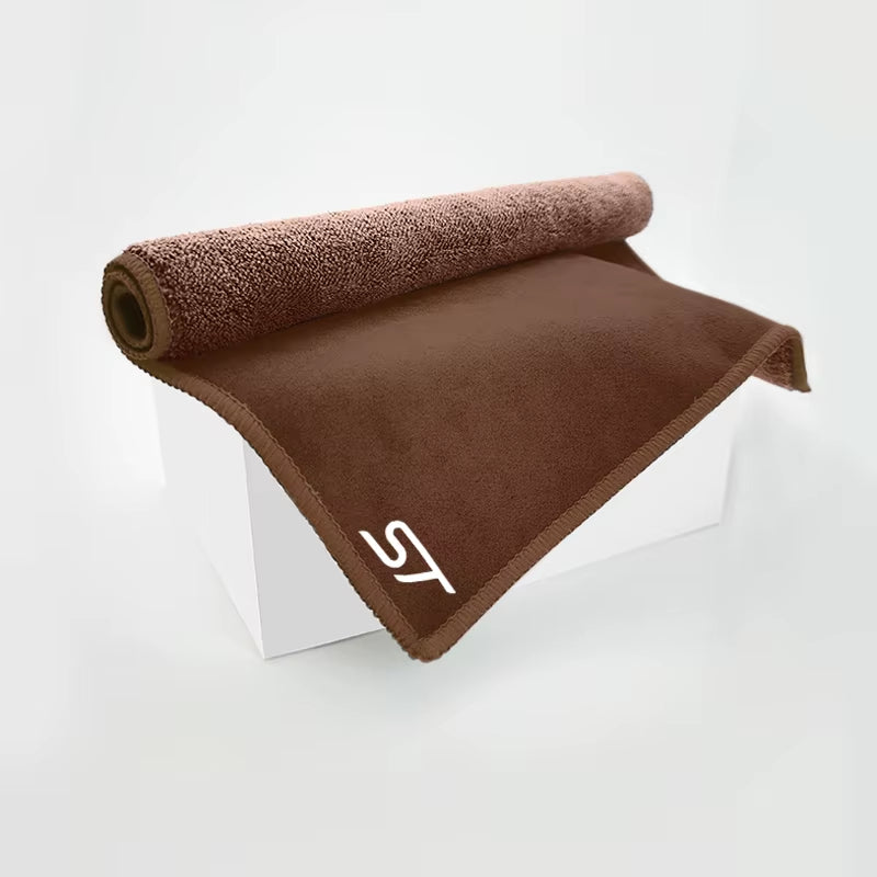ST Emblem Logo Cleaning Drying Cloth Car Wash Rags Double Layer for Ford Focus X 2 3 Kuga Puma Fiesta ST Line MK3 MK2 MK4 S Max