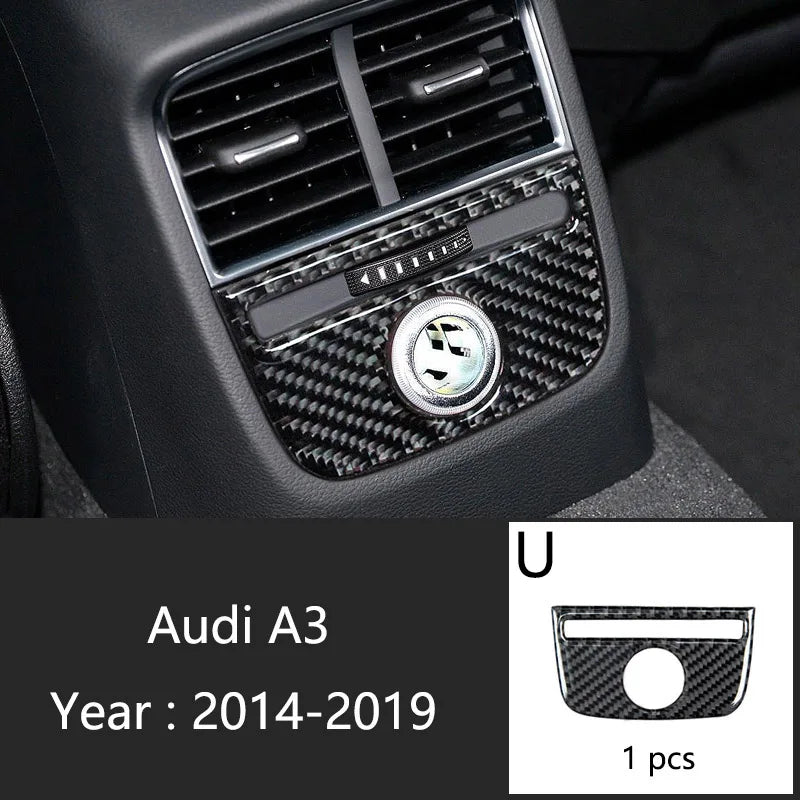 Carbon Fiber for Audi A3 8V S3 Car Interior Gearshift Air Conditioning CD Panel Door Armrest Cover Trim Stickers Accessories
