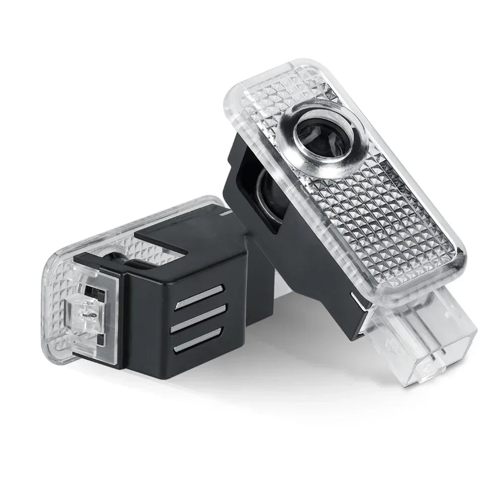 For  2Pcs Car HD Projector Lamp LED Door Welcome Light Sline Quattro RS S4 S5 S6 S7 S8 A3 A4 A5 A6 A7 A8 Q7 RS5 RS6 RS7