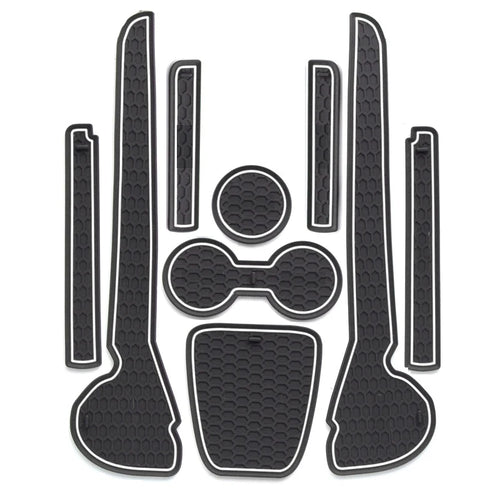 Anti-Slip Rubber Gate Slot Mat Door Groove Pad Cup Cushion for VW POLO 6R 6C 2010-2017 MK5 GTI Car Interior Mat Accessories 9PCS