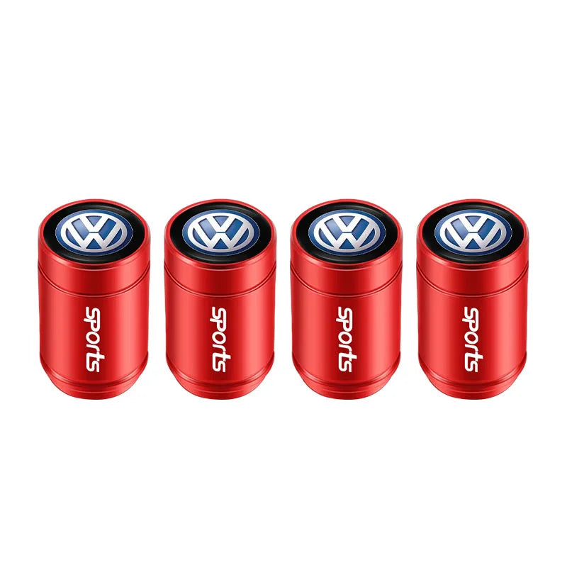 4Pcs  Valve Cap Alloy Dust Cover Car Tire Accessories for VW Polo Golf GTI CC Tiguan Arteon Passat Jetta Touareg ID.3