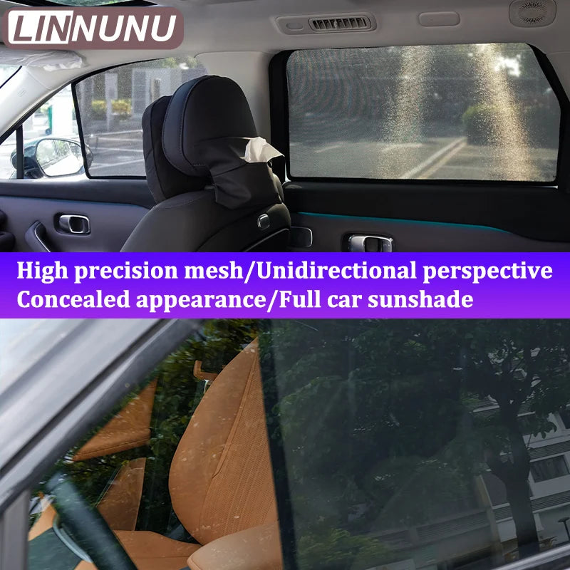for AUDI A4 B9 2017-2025 3 Boxes Car Window Sunshade Magnetic Curtain Auto Side Window Sunshade Exterior Trim Sun Shade