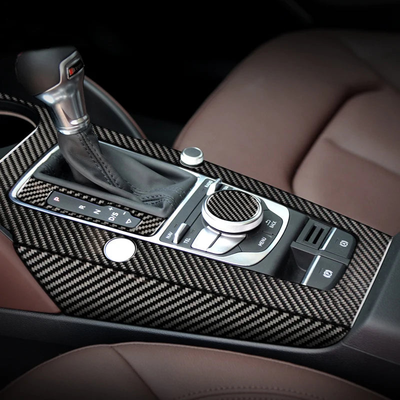 Carbon Fiber for Audi A3 8V S3 Car Interior Gearshift Air Conditioning CD Panel Door Armrest Cover Trim Stickers Accessories