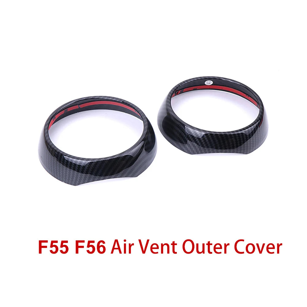 Car Air Vent Ring Outlet Cover Case Carbon Fiber Shell Housing Sticker Decor for Mini Cooper One S JCW F55 F56 F57 Accessories