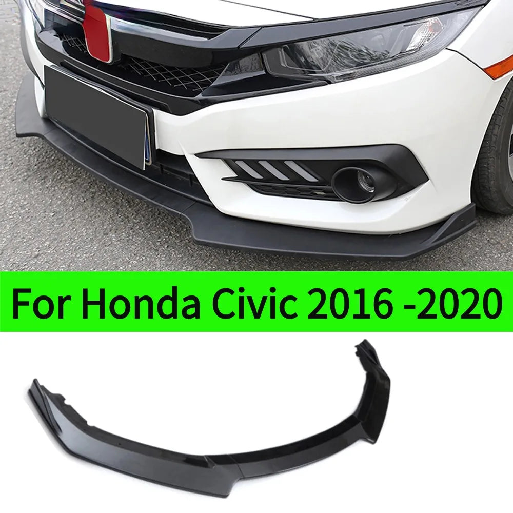 For Honda Civic 2016 2017 2018 2019 2020 2021 Sportback Hatchback Front Bumper Lip Spoiler Splitters Guard Body Kit Guards Car A
