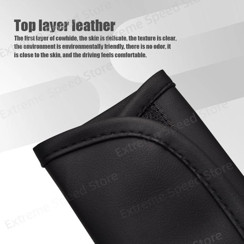 For Mini Cooper John Cooper Works ALL4 Emblem Leather Car Seat Belt Cushion Safety Belt Shoulder Protector Pad Accessories