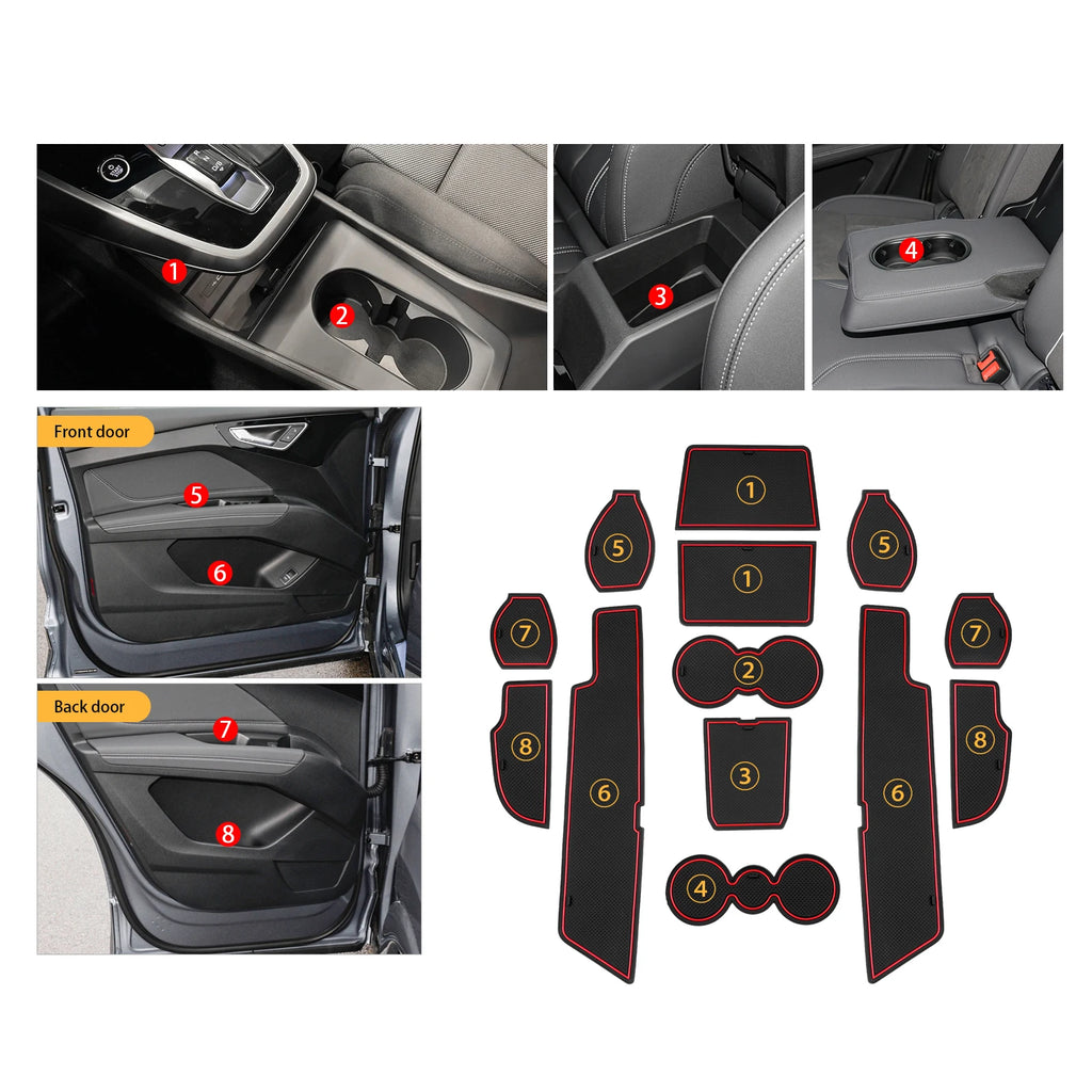 Door Groove Mat for Audi Q4 E-Tron 2021-2025 Car Anti-Slip Mat Rubber Gate Slot Pads Auto Audi Q4 E-Tron Accessories 2024