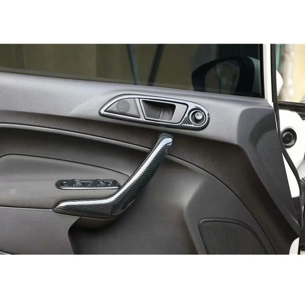 Car Interior Door Handle Decoration Strips Trim for Ford Fiesta 2009-2013 Auto Parts Styling ABS Accessory