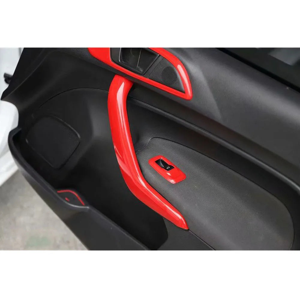 Car Interior Door Handle Decoration Strips Trim for Ford Fiesta 2009-2013 Auto Parts Styling ABS Accessory