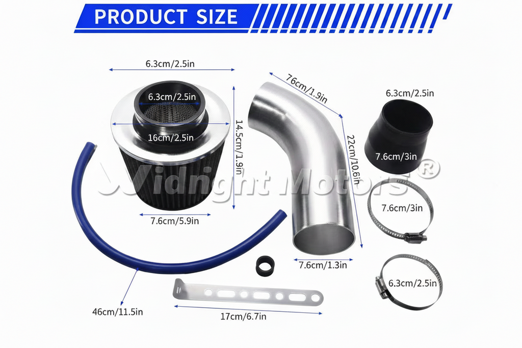 Car Air Intake Filter 3 Inch Mushroom Head High Flow Cold Air Intake