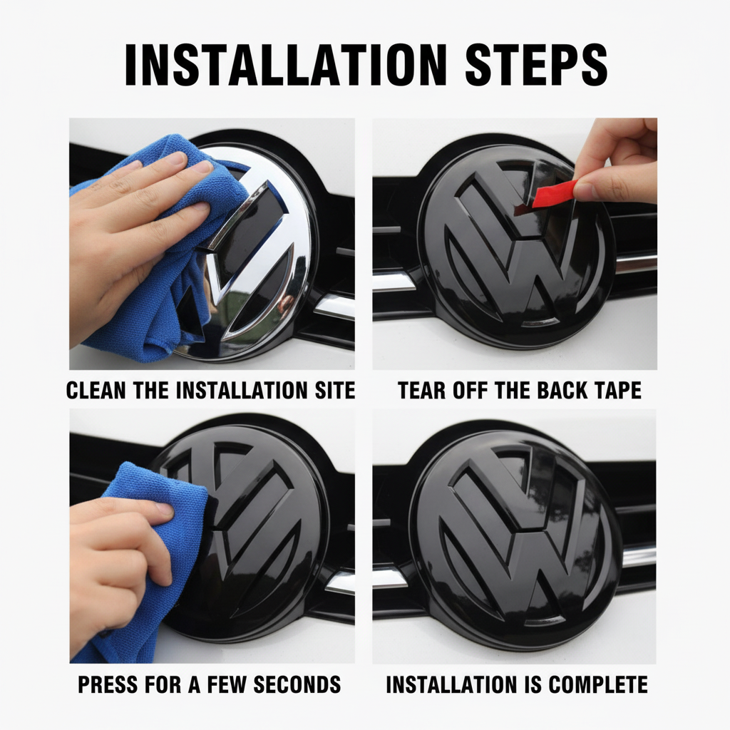 2Pcs Car Front Grill/Rear Emblem Lid Covers Logo Sticker For Volkswagen for MK7