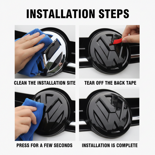 2Pcs Car Front Grill/Rear Emblem Lid Covers Logo Sticker For Volkswagen for MK7