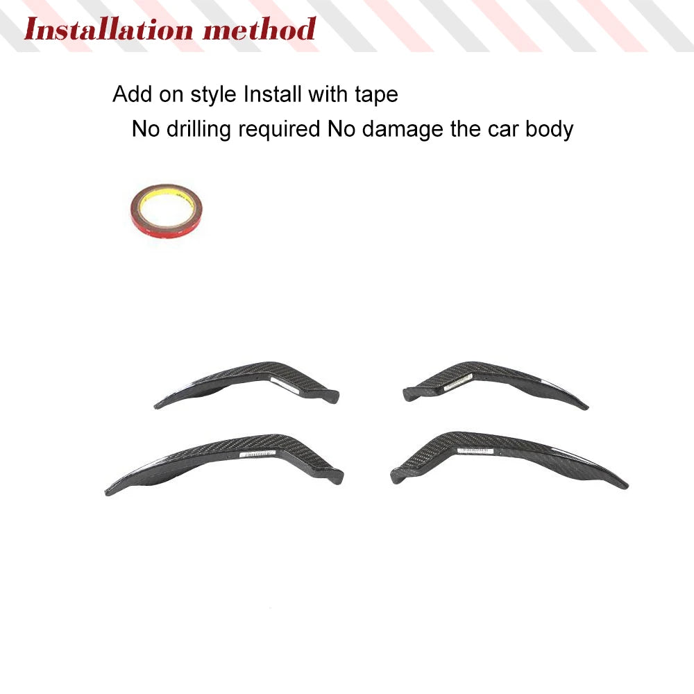 Car Front Body Kits Splitters Canards for Audi A5 S5 Sline RS5 B9 2018-2020 Real Carbon Fiber Front Car Canards Fins