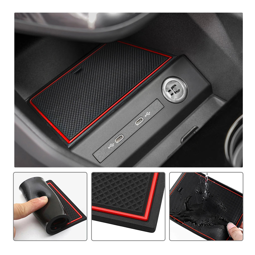 Door Groove Mat for Audi Q4 E-Tron 2021-2025 Car Anti-Slip Mat Rubber Gate Slot Pads Auto Audi Q4 E-Tron Accessories 2024