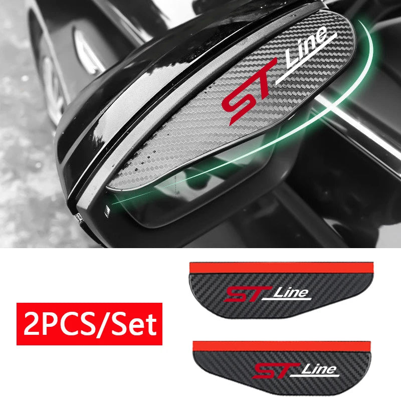 For FORD ST Focus X 2 3 Kuga FIESTA MONDEO Rainproof ST Line Car Rearview Mirror Rain Eyebrow Accessories Decor