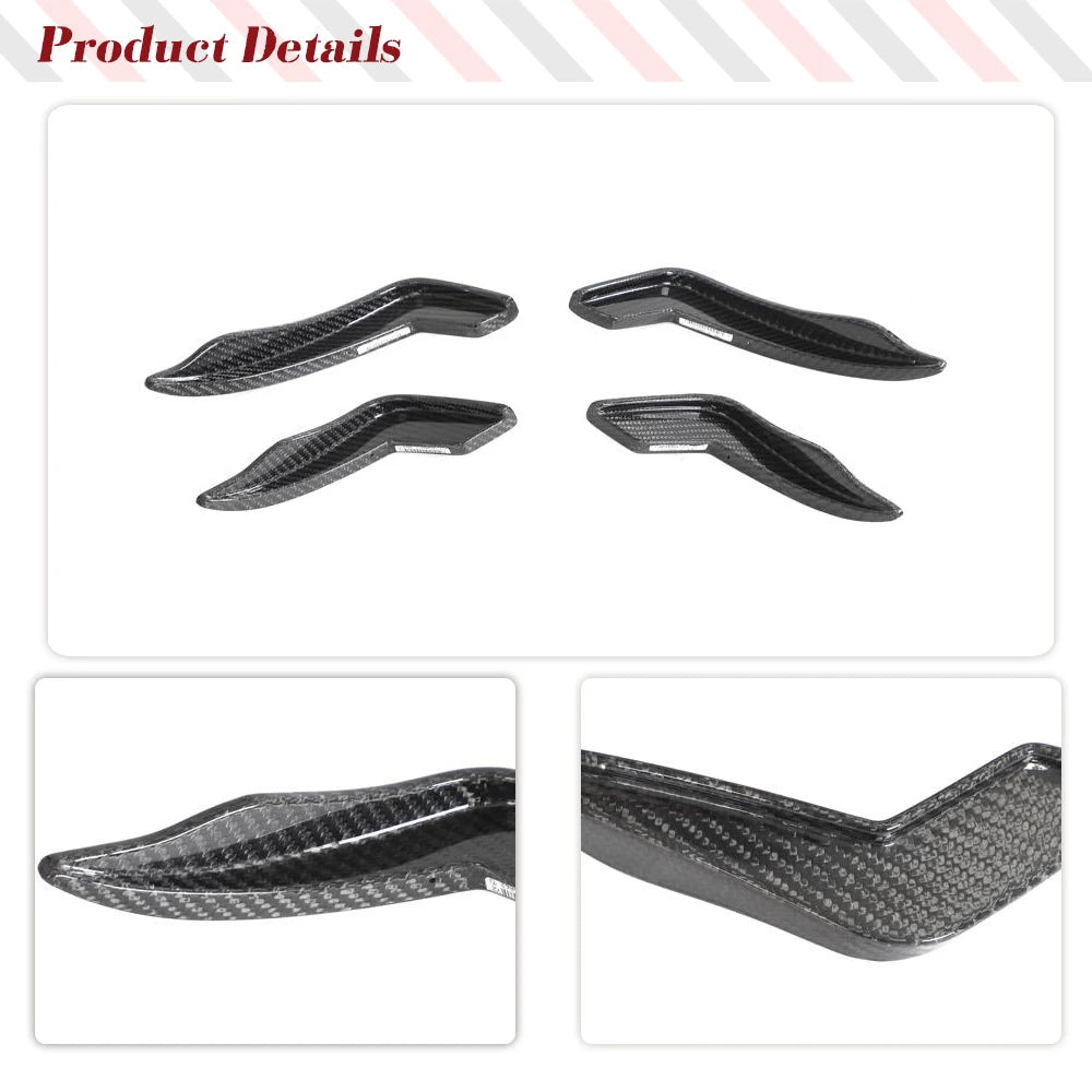 Car Front Body Kits Splitters Canards for Audi A5 S5 Sline RS5 B9 2018-2020 Real Carbon Fiber Front Car Canards Fins