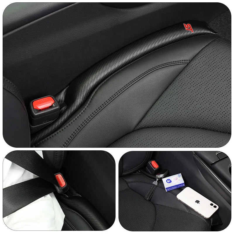 Car Seat Gap Plug Seam Filling Anti-Leakage Seat Side Slot Strip for Ford ST Racing RS S Mustang Kuga Fiesta Fusion Mondeo Edge