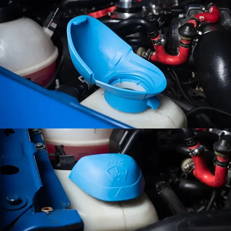 Universal Car Wiper Washer Fluid Filler Lid Funnel Tank Reservoir Cap Wiper Kettle Cover for VW Audi SKODA Car Parts Accessories