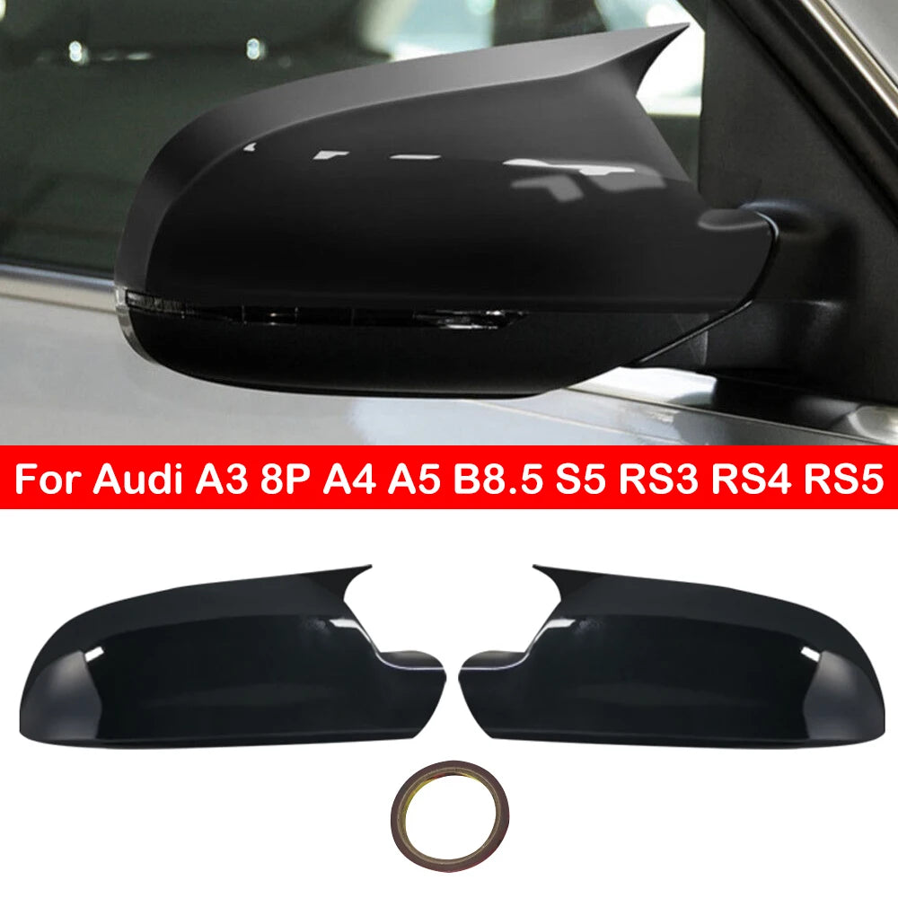High Quality Rearview Side Mirror Cover Wing Cap Exterior Door Rear View Case Trim Carbon Fiber Look for Audi A3 8P A4 A5 B8.5 S