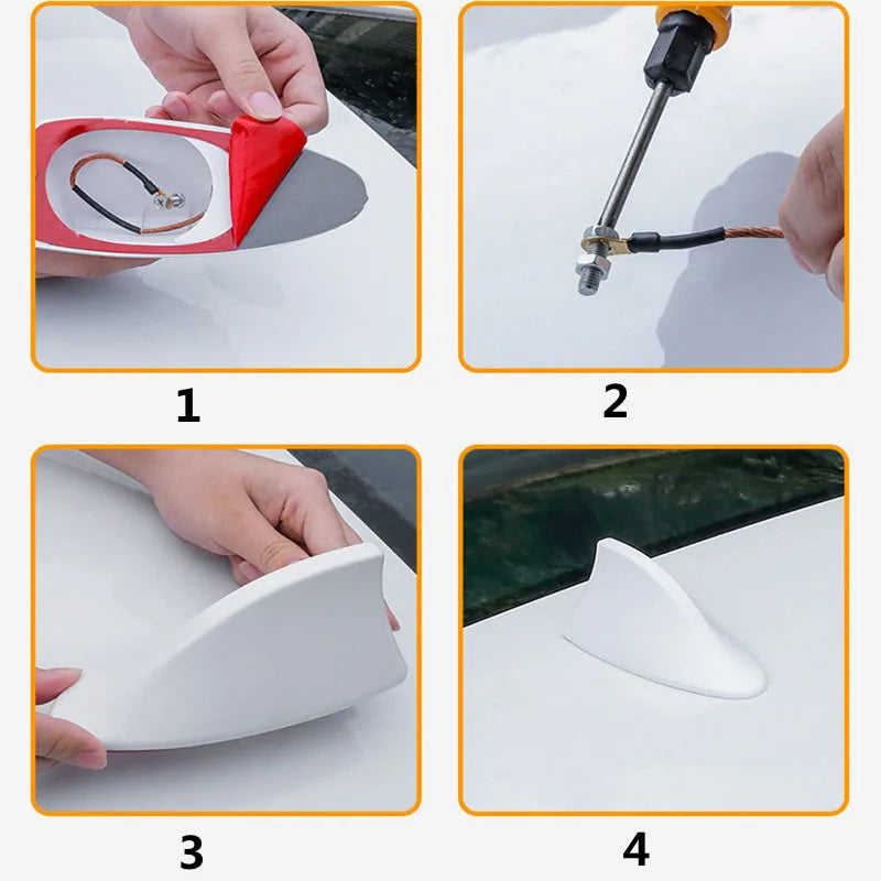 Car Shark Fin Antenna Cover Base Replacement Radio Signal Aerials Roof Exterior Accessories Decorat Automobiles Exterior Aerials
