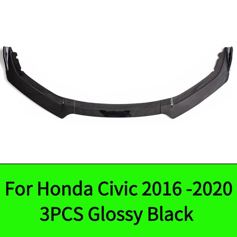 For Honda Civic 2016 2017 2018 2019 2020 2021 Sportback Hatchback Front Bumper Lip Spoiler Splitters Guard Body Kit Guards Car A