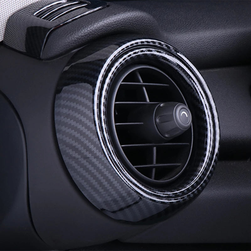 Car Air Vent Ring Outlet Cover Case Carbon Fiber Shell Housing Sticker Decor for Mini Cooper One S JCW F55 F56 F57 Accessories