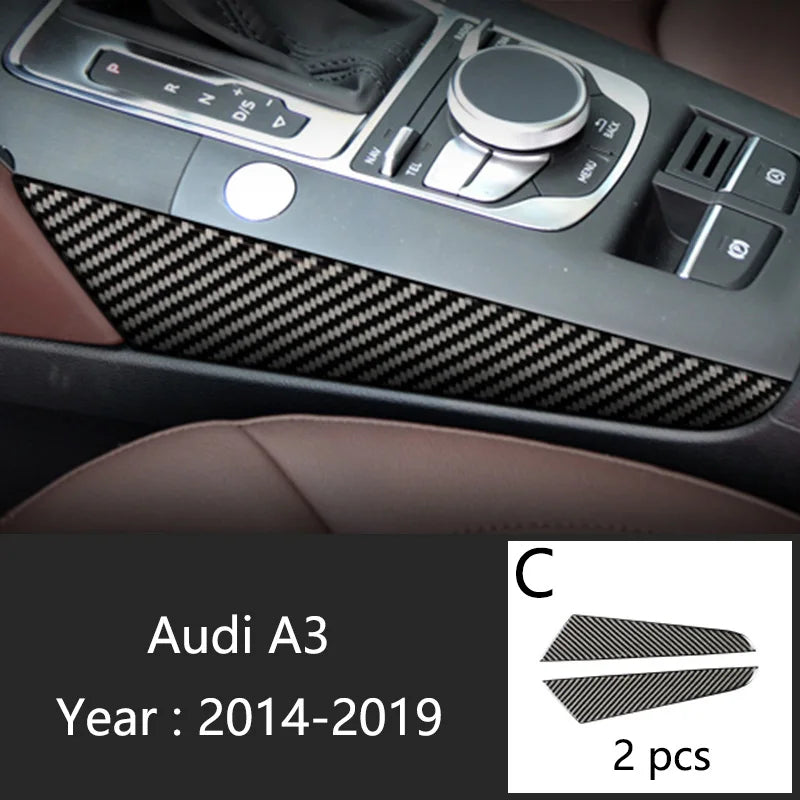 Carbon Fiber for Audi A3 8V S3 Car Interior Gearshift Air Conditioning CD Panel Door Armrest Cover Trim Stickers Accessories
